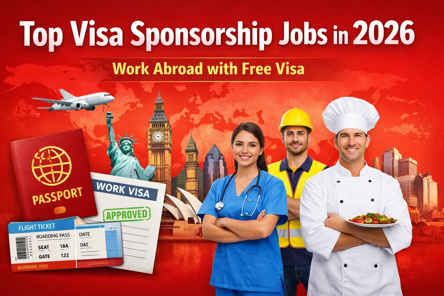Top Visa Sponsorship Jobs in 2026 – Work Abroad with Free Visa