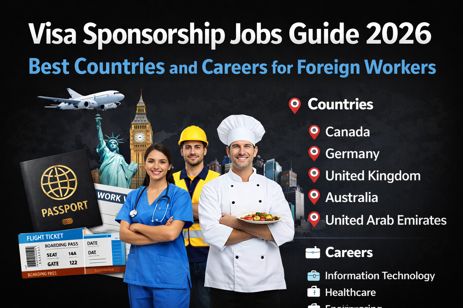 Visa Sponsorship Jobs Guide 2026 – Best Countries and Careers for Foreign Workers