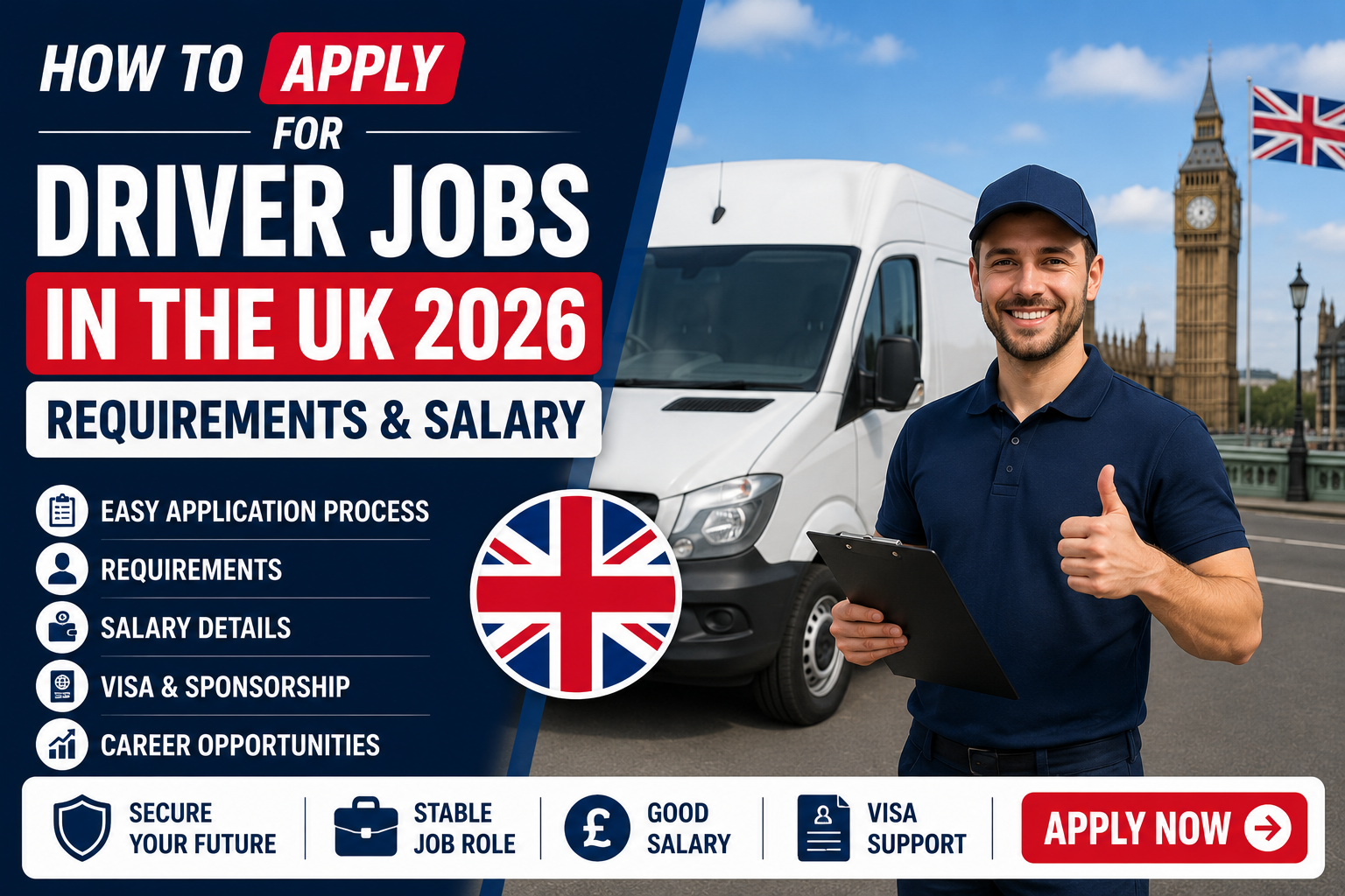 How to Apply for Driver Jobs in the UK 2026 – Requirements & Salary