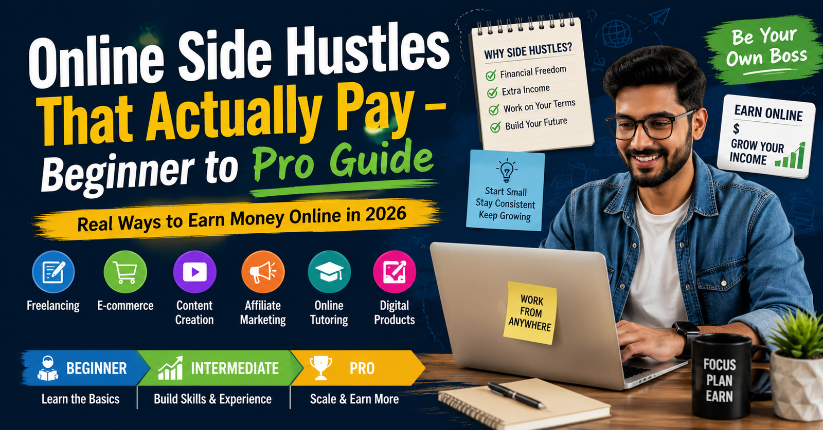 Online Side Hustles That Actually Pay – Beginner to Pro Guide